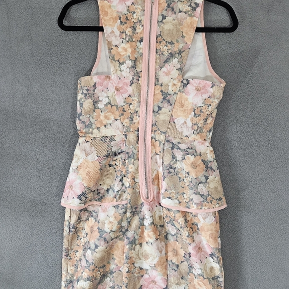 Paper Scissors Flower-ly Greats Floral Print Dress Pink Size 10 Sleeveless Fit - Picture 7 of 10